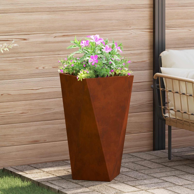 vidaXL Γλάστρα Σκ rusty 40 x 40 x 75 cm Ατσάλι Σκληρυθέν στον Αέρα