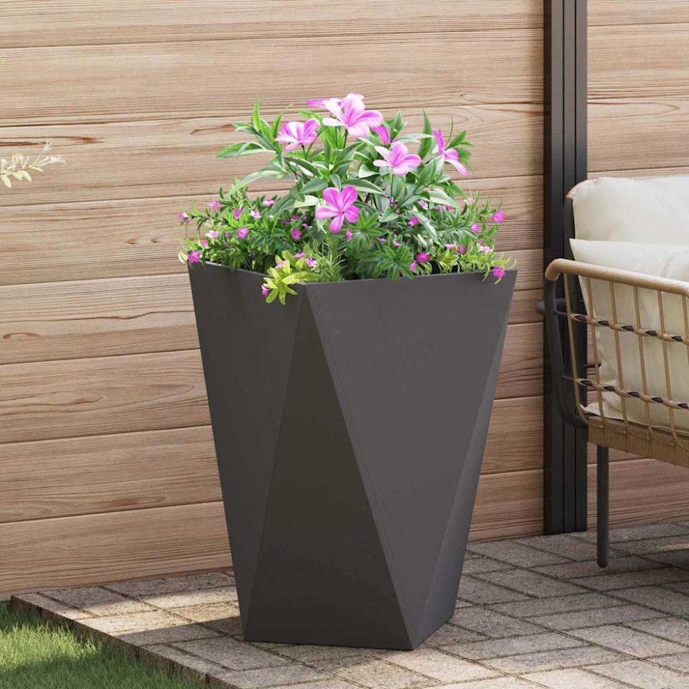 vidaXL Γλάστρα Μαύρο 50 x 50 x 75 cm Ατσάλι