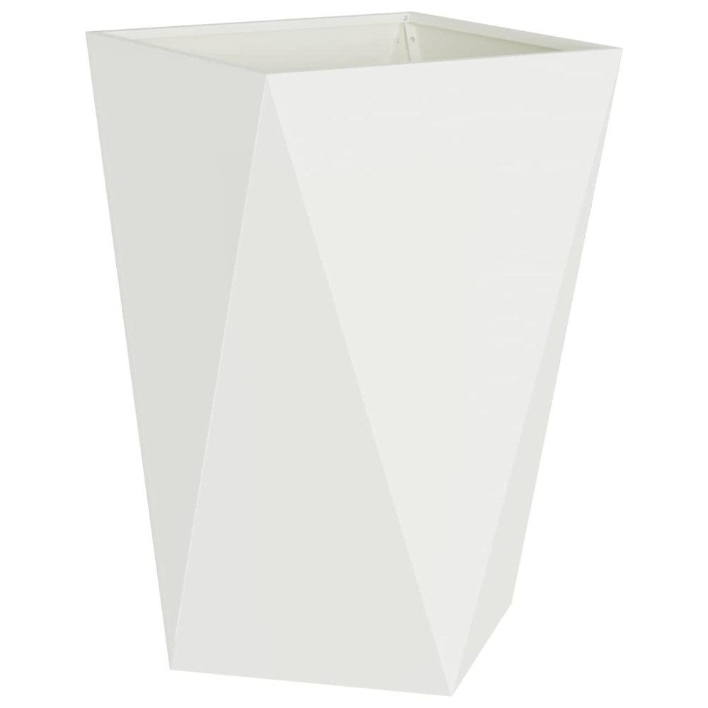 vidaXL Γλάστρα Λευκό 50 x 50 x 75 cm Ατσάλι