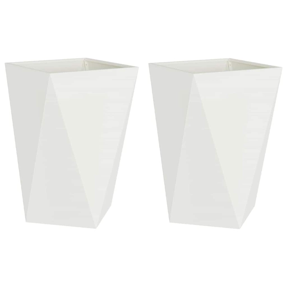 vidaXL Γλάστρα 2 τμχ. Λευκό 50 x 50 x 75 cm Ατσάλι