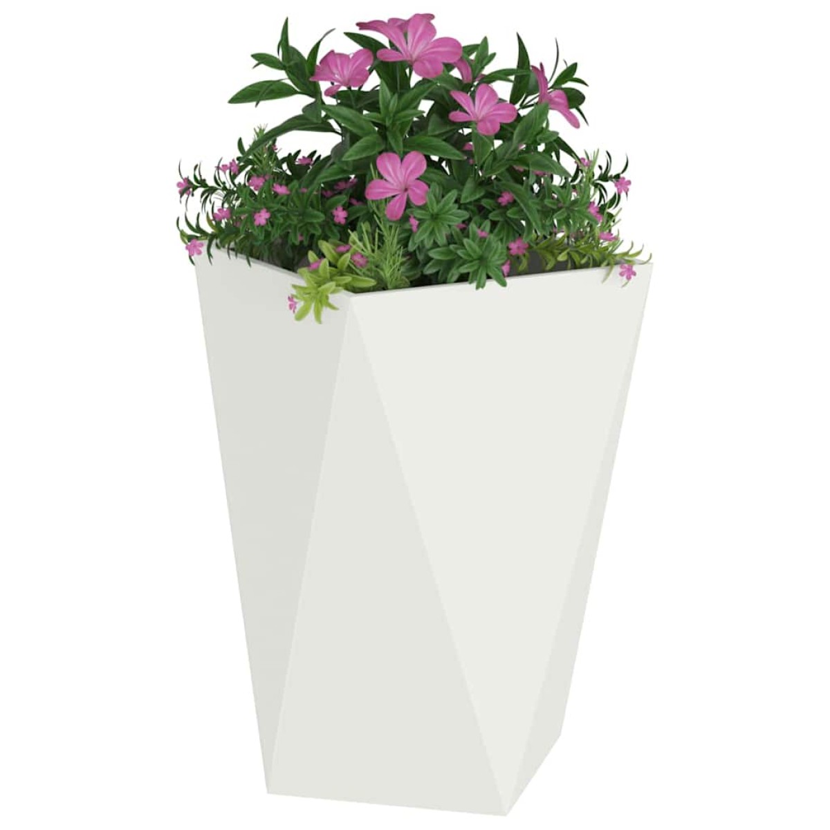 vidaXL Γλάστρα 2 τμχ. Λευκό 50 x 50 x 75 cm Ατσάλι