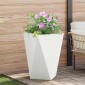 vidaXL Γλάστρα 2 τμχ. Λευκό 50 x 50 x 75 cm Ατσάλι