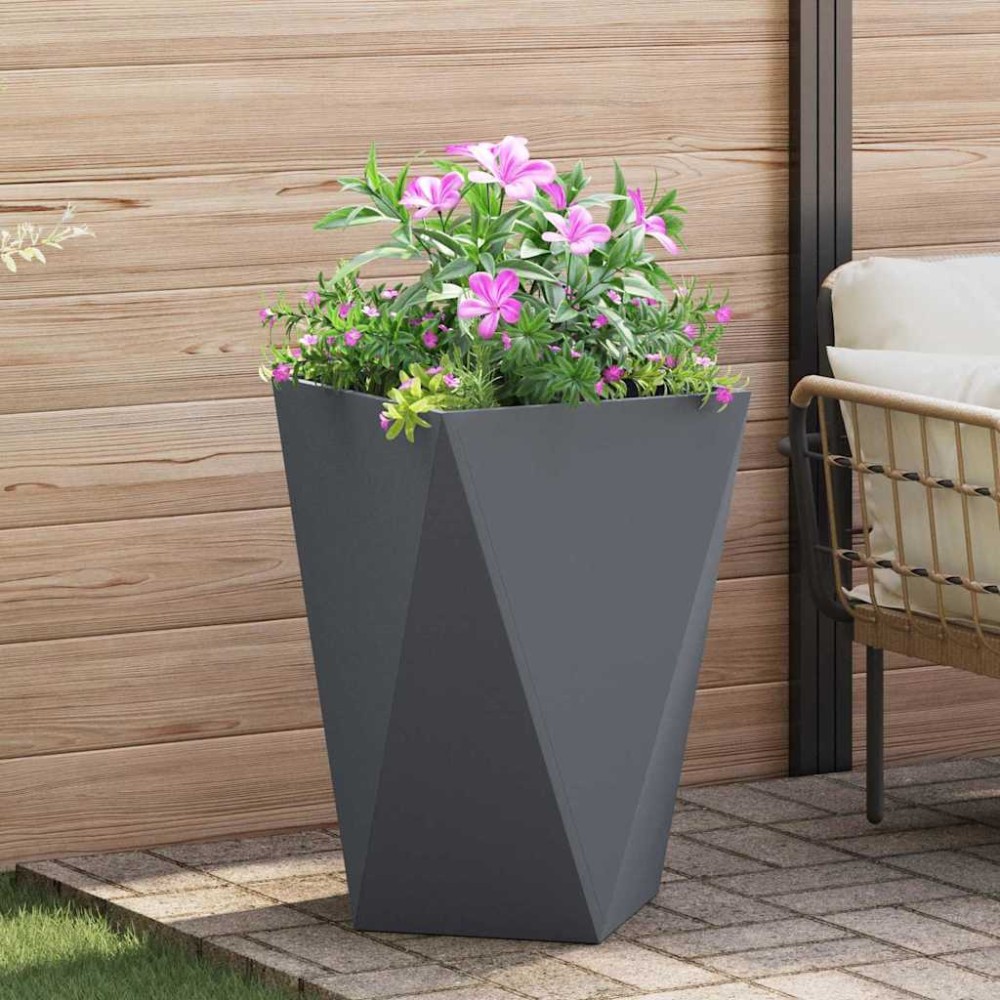 vidaXL Γλάστρα Ανθρακί 50 x 50 x 75 cm Ατσάλι