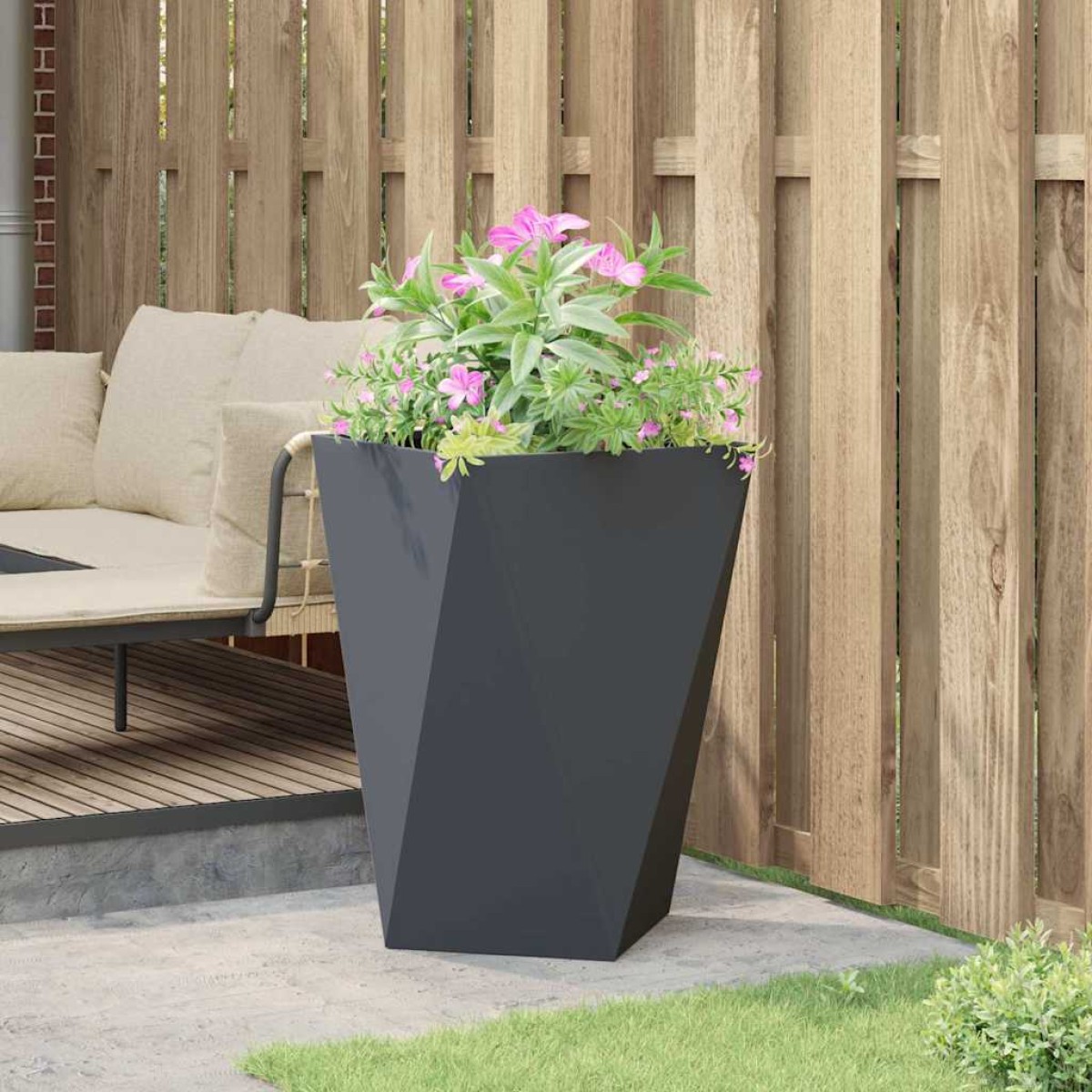 vidaXL Γλάστρα Ανθρακί 50 x 50 x 75 cm Ατσάλι