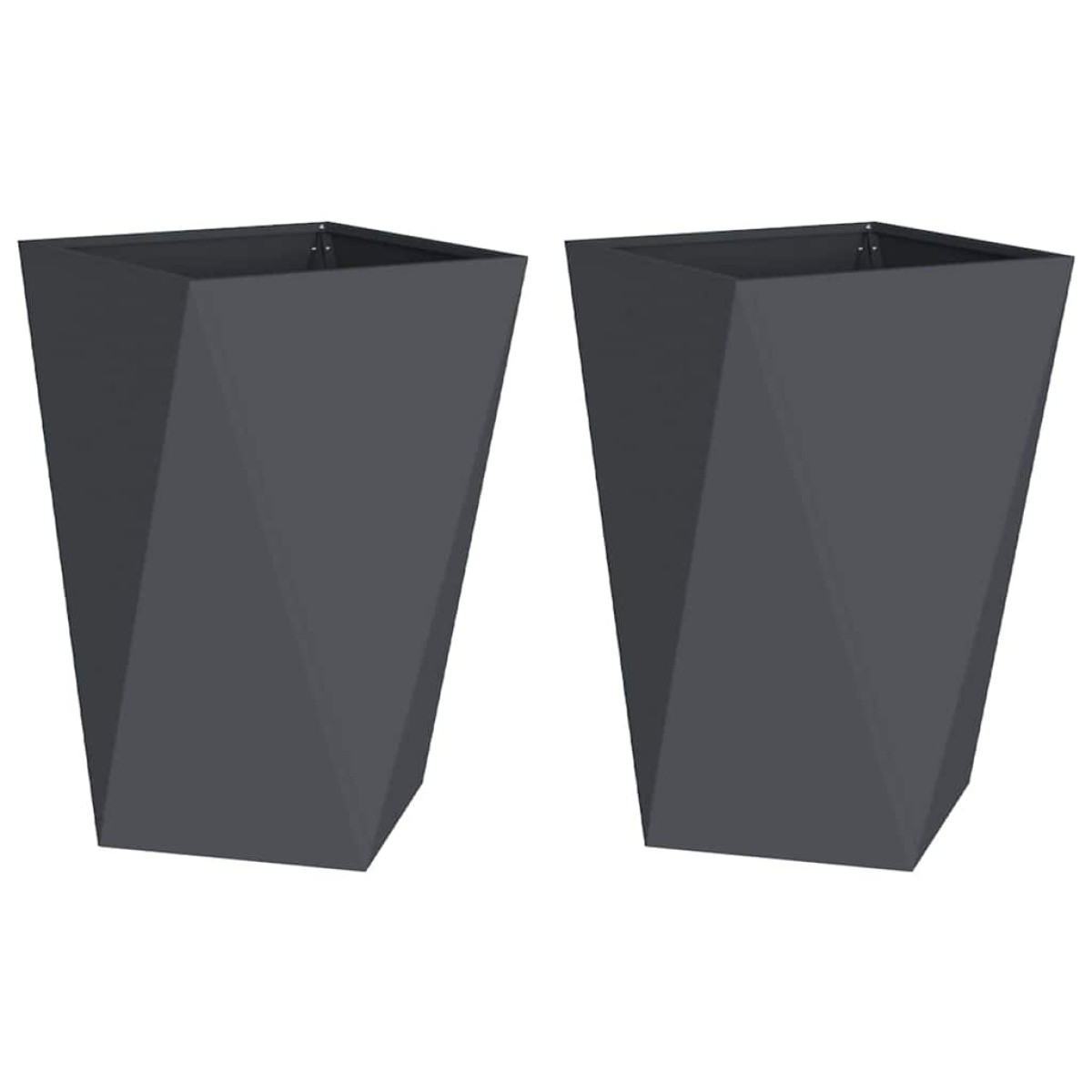 vidaXL Γλάστρα 2 τμχ. Ανθρακί 50 x 50 x 75 cm Ατσάλι
