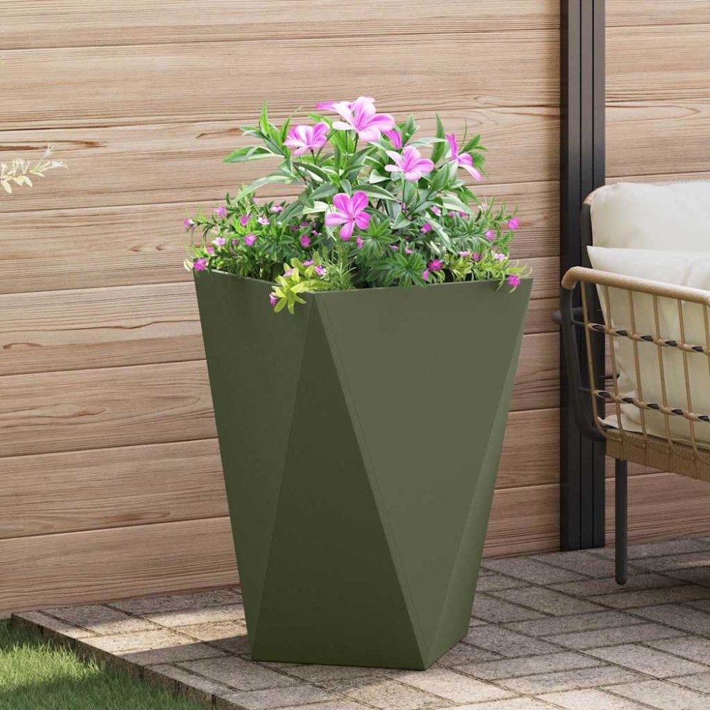 vidaXL Γλάστρα Ελιά Πράσινη 50 x 50 x 75 cm Ατσάλι