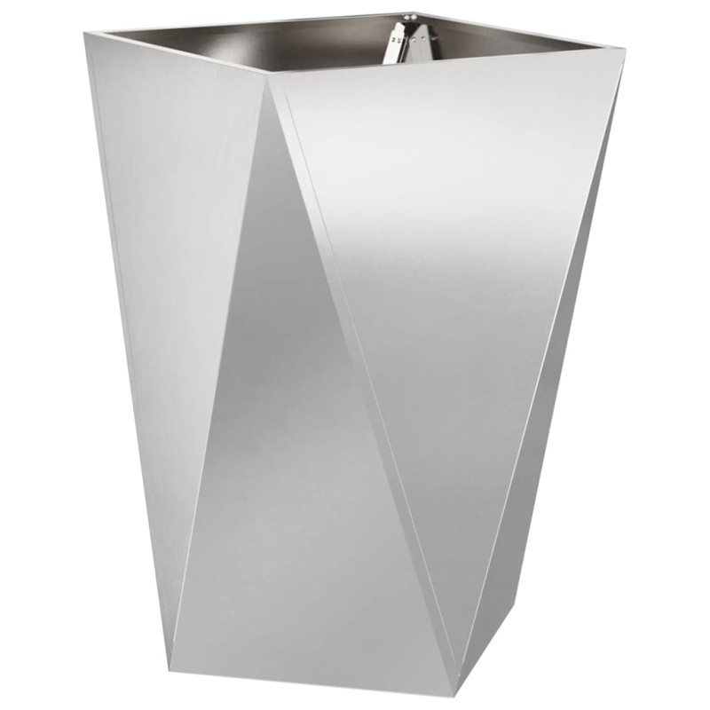 vidaXL Γλάστρα Ασημί 50 x 50 x 75 cm Ανοξείδωτο ατσάλι