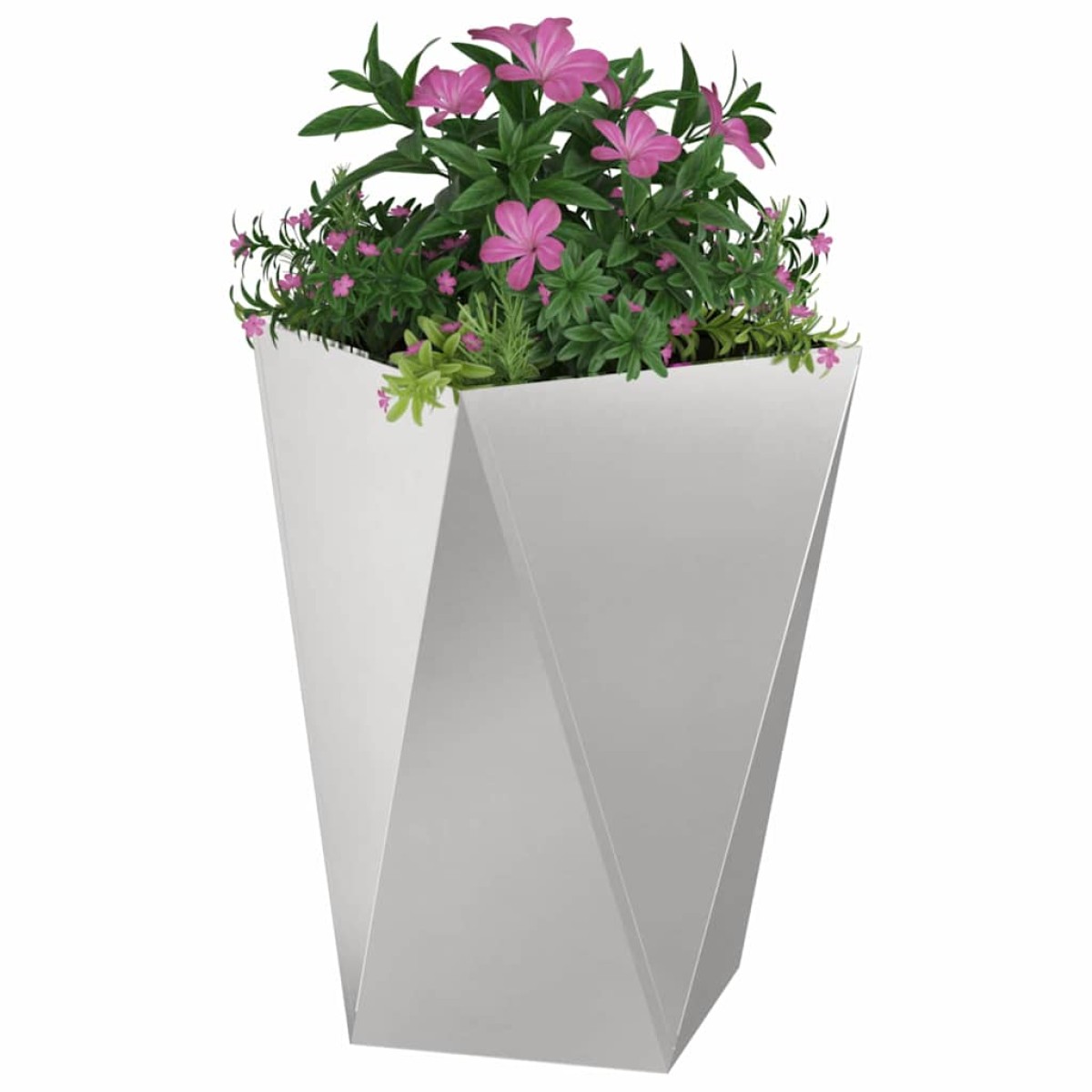 vidaXL Γλάστρα Ασημί 50 x 50 x 75 cm Ανοξείδωτο ατσάλι