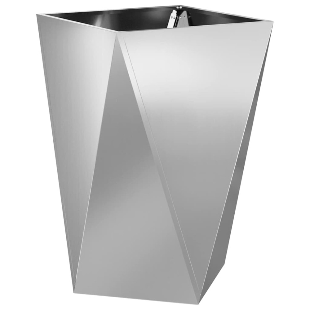 vidaXL Γλάστρα Ασημί 50 x 50 x 75 cm Επικαλυμμένος Χάλυβας