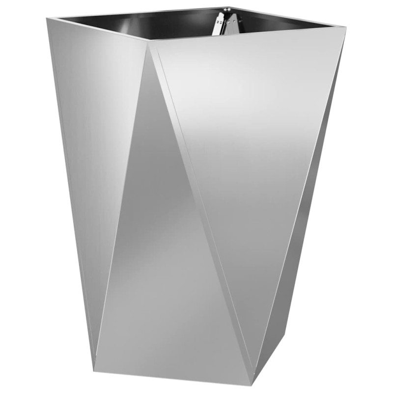vidaXL Γλάστρα Ασημί 50 x 50 x 75 cm Επικαλυμμένος Χάλυβας