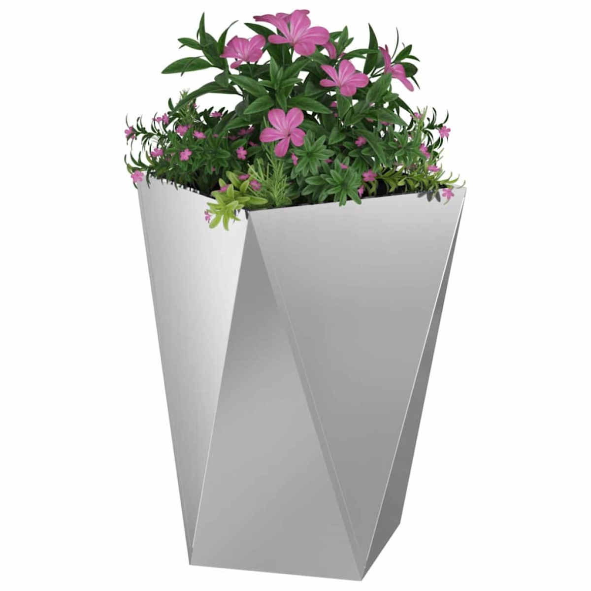 vidaXL Γλάστρα 2 τμχ. Ασημί 50 x 50 x 75 cm Επικαλυμμένος Χάλυβας