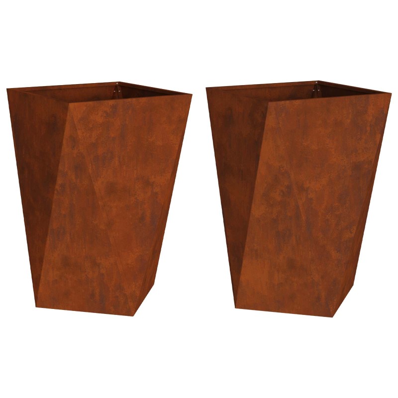 vidaXL Γλάστρα 2 τμχ. Σκ rusty 50 x 50 x 75 cm