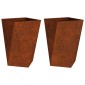 vidaXL Γλάστρα 2 τμχ. Σκ rusty 50 x 50 x 75 cm