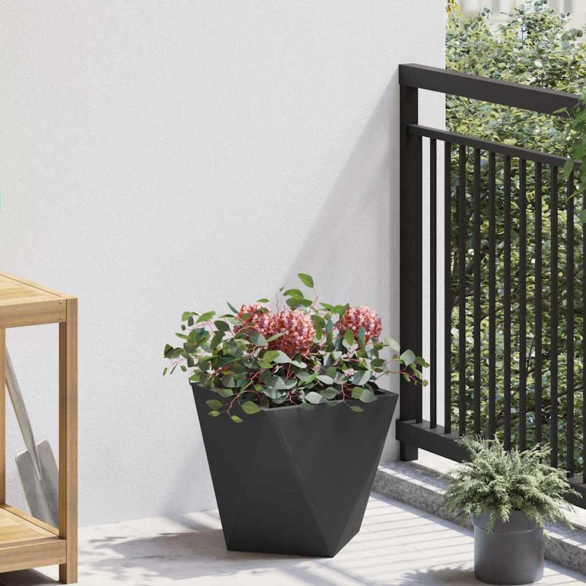 vidaXL Γλάστρα Μαύρο 30 x 30 x 30 cm Ατσάλι