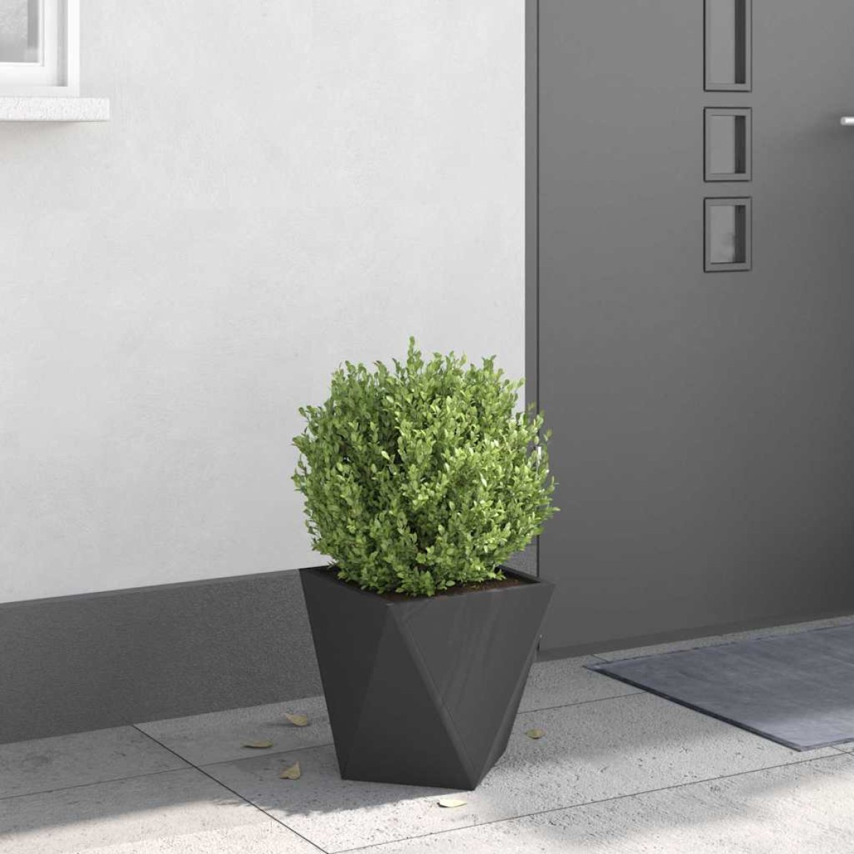 vidaXL Γλάστρα Μαύρο 30 x 30 x 30 cm Ατσάλι