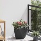 vidaXL Γλάστρα 2 τμχ. Μαύρο 30 x 30 x 30 cm Ατσάλι