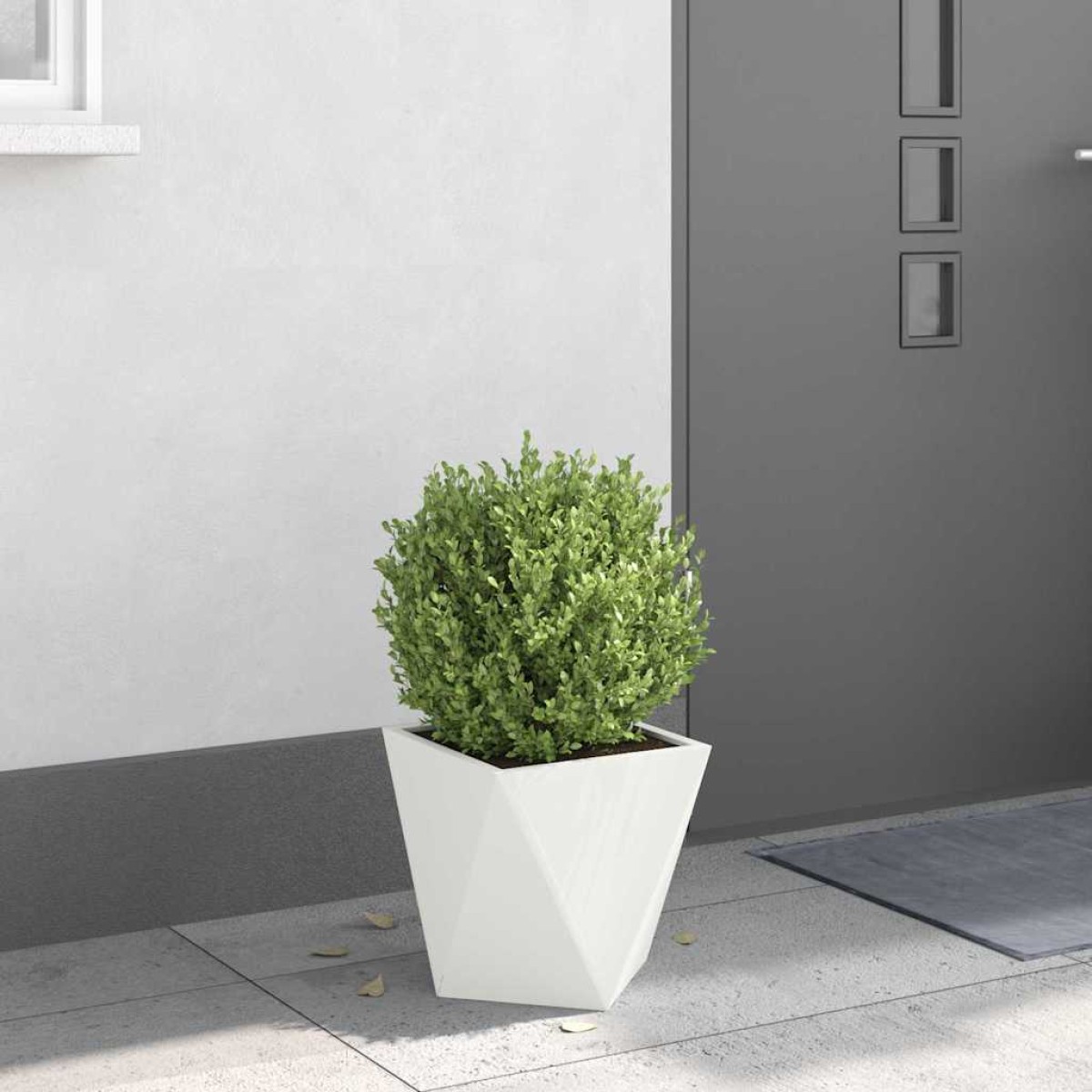 vidaXL Γλάστρα Λευκό 30 x 30 x 30 cm Ατσάλι