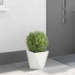 vidaXL Γλάστρα Λευκό 30 x 30 x 30 cm Ατσάλι