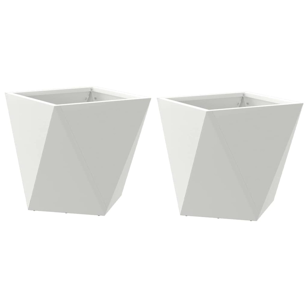 vidaXL Γλάστρα 2 τμχ. Λευκό 30 x 30 x 30 cm Ατσάλι