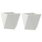 vidaXL Γλάστρα 2 τμχ. Λευκό 30 x 30 x 30 cm Ατσάλι