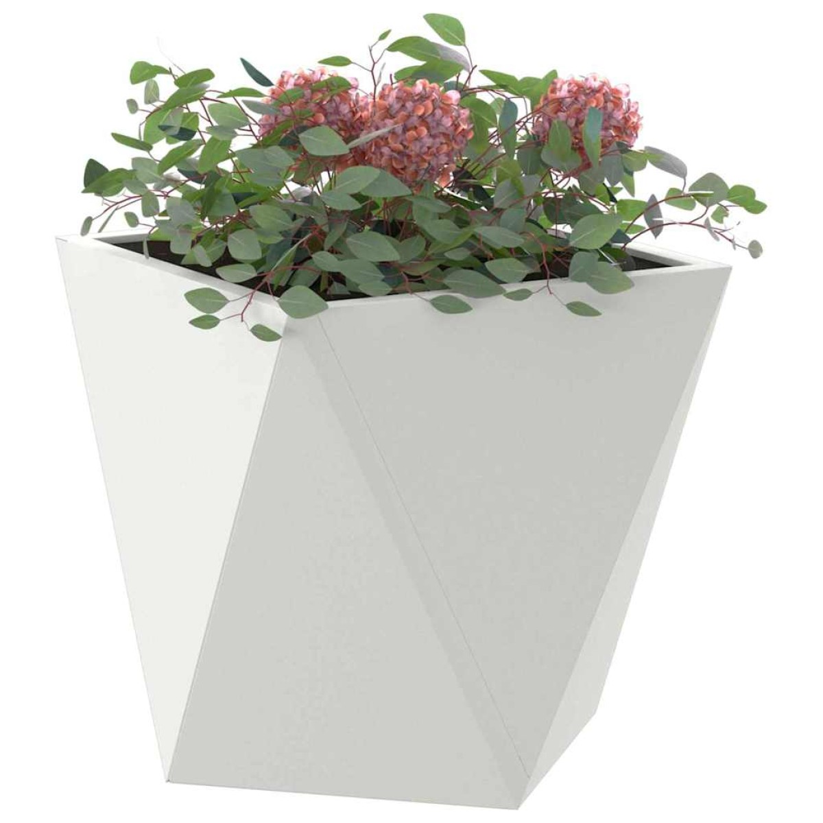 vidaXL Γλάστρα 2 τμχ. Λευκό 30 x 30 x 30 cm Ατσάλι