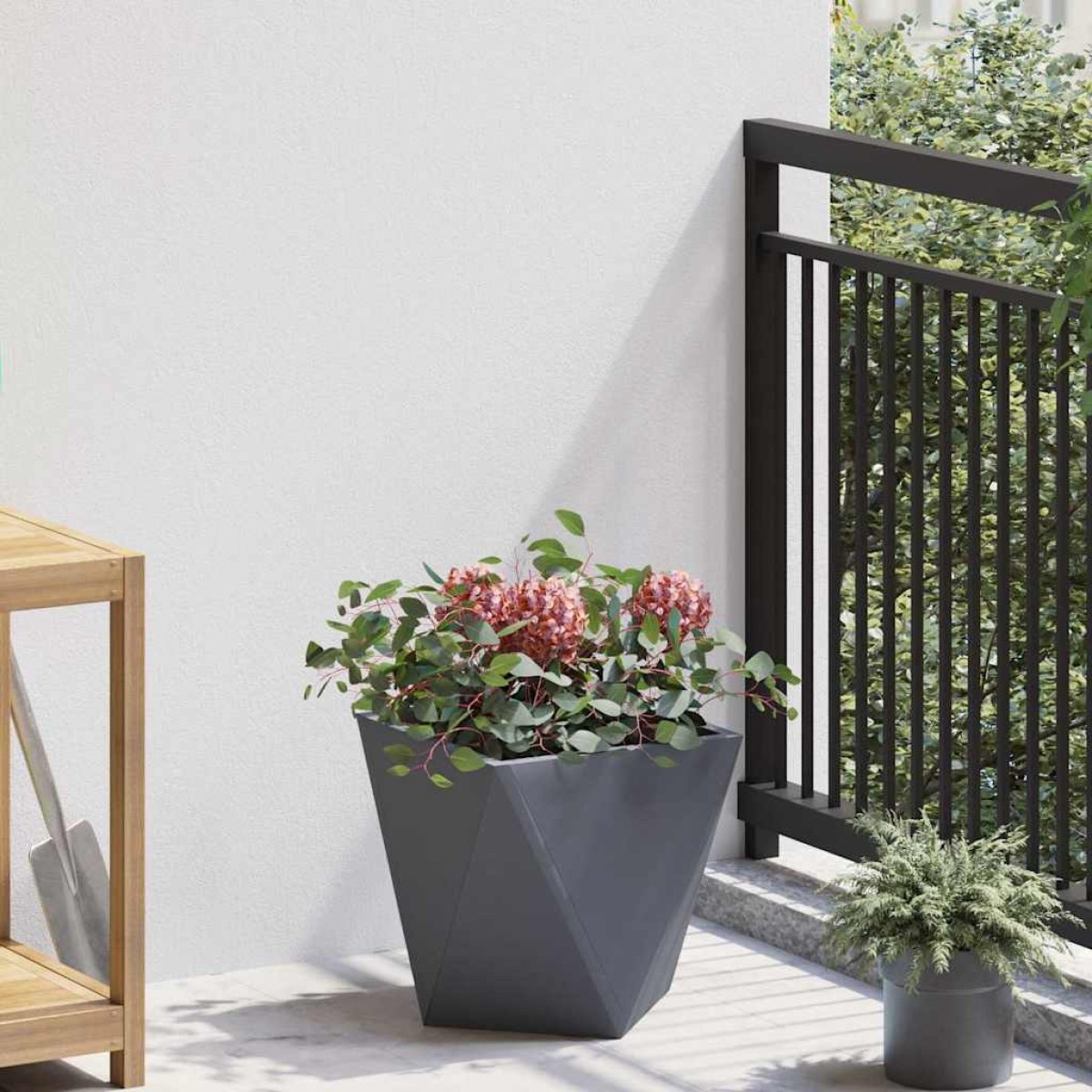 vidaXL Γλάστρα Ανθρακί 30 x 30 x 30 cm Ατσάλι