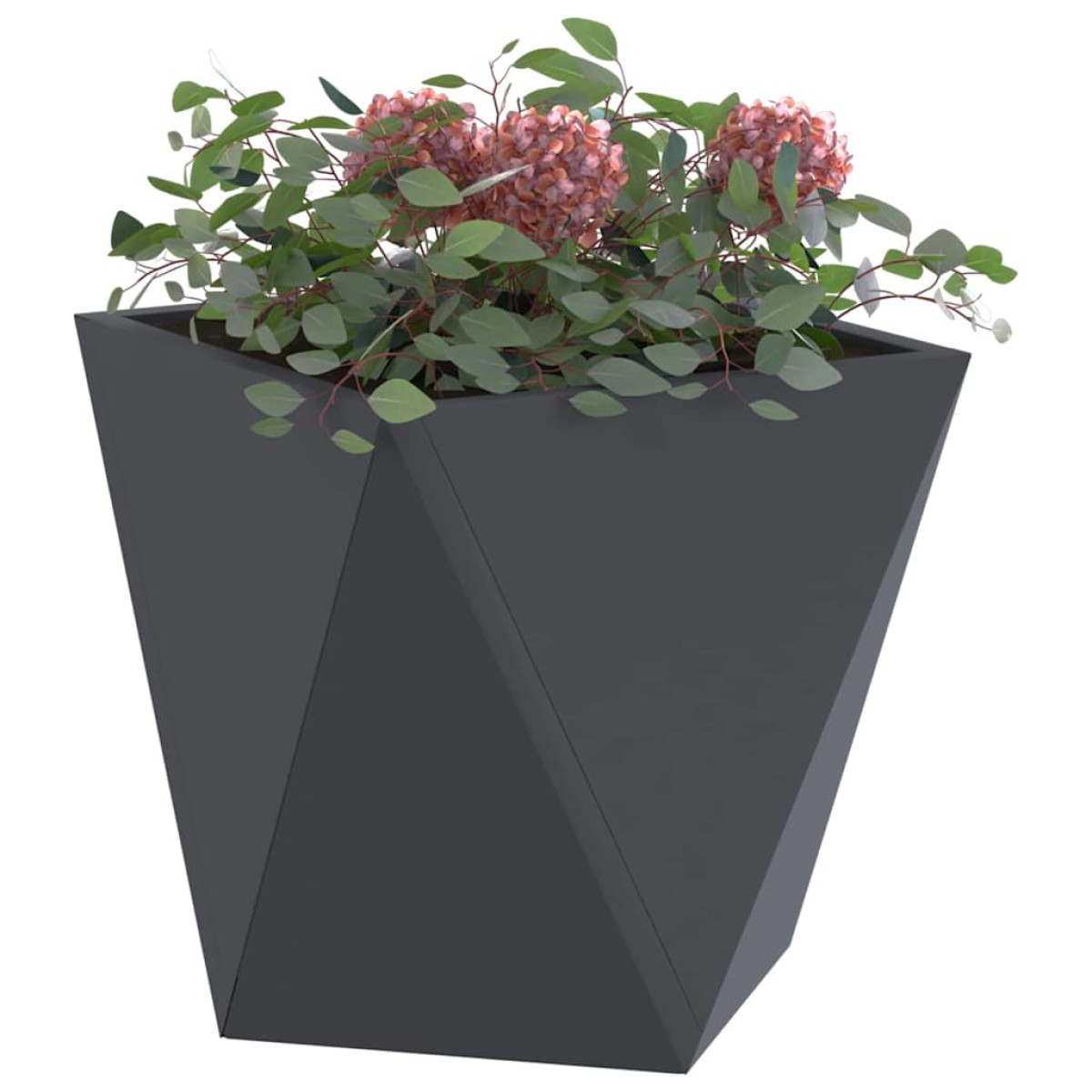 vidaXL Γλάστρα Ανθρακί 30 x 30 x 30 cm Ατσάλι