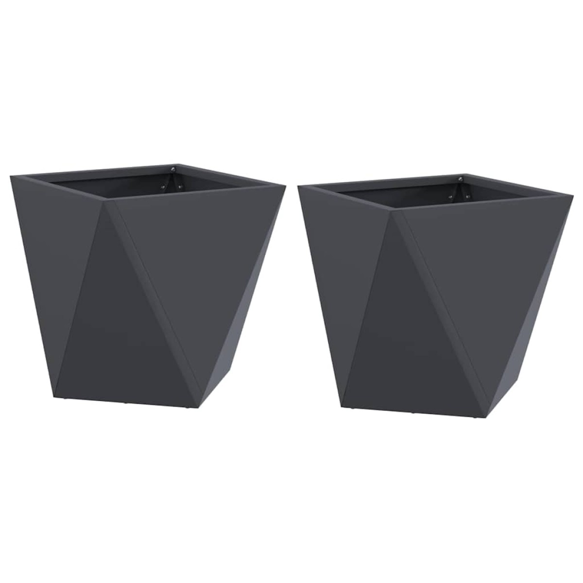 vidaXL Γλάστρα 2 τμχ. Ανθρακί 30 x 30 x 30 cm Ατσάλι