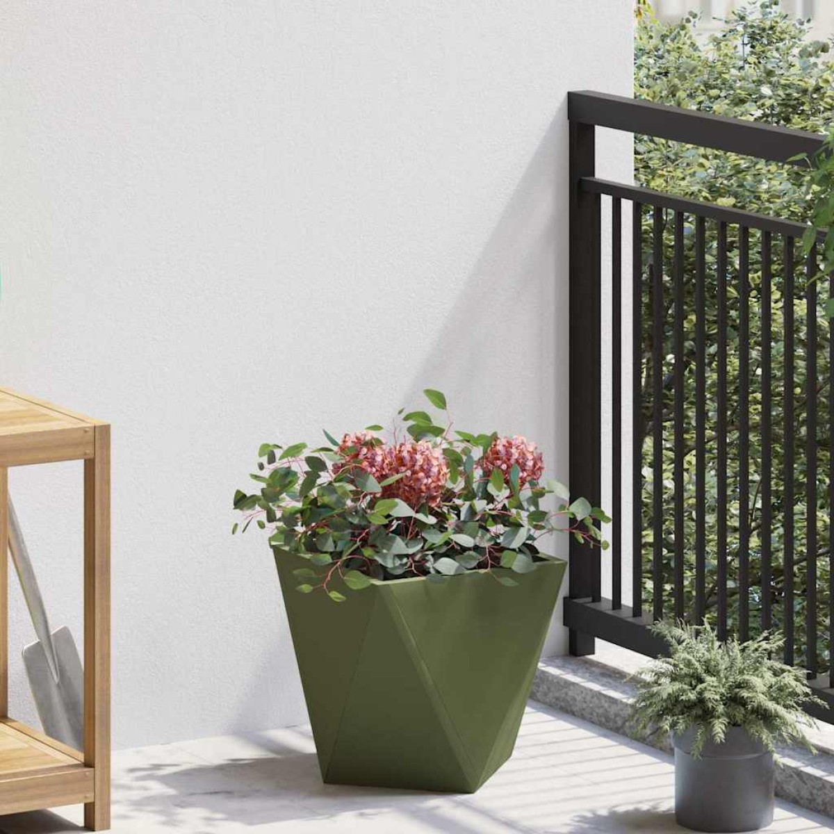 vidaXL Γλάστρα Ελιά Πράσινη 30 x 30 x 30 cm Ατσάλι