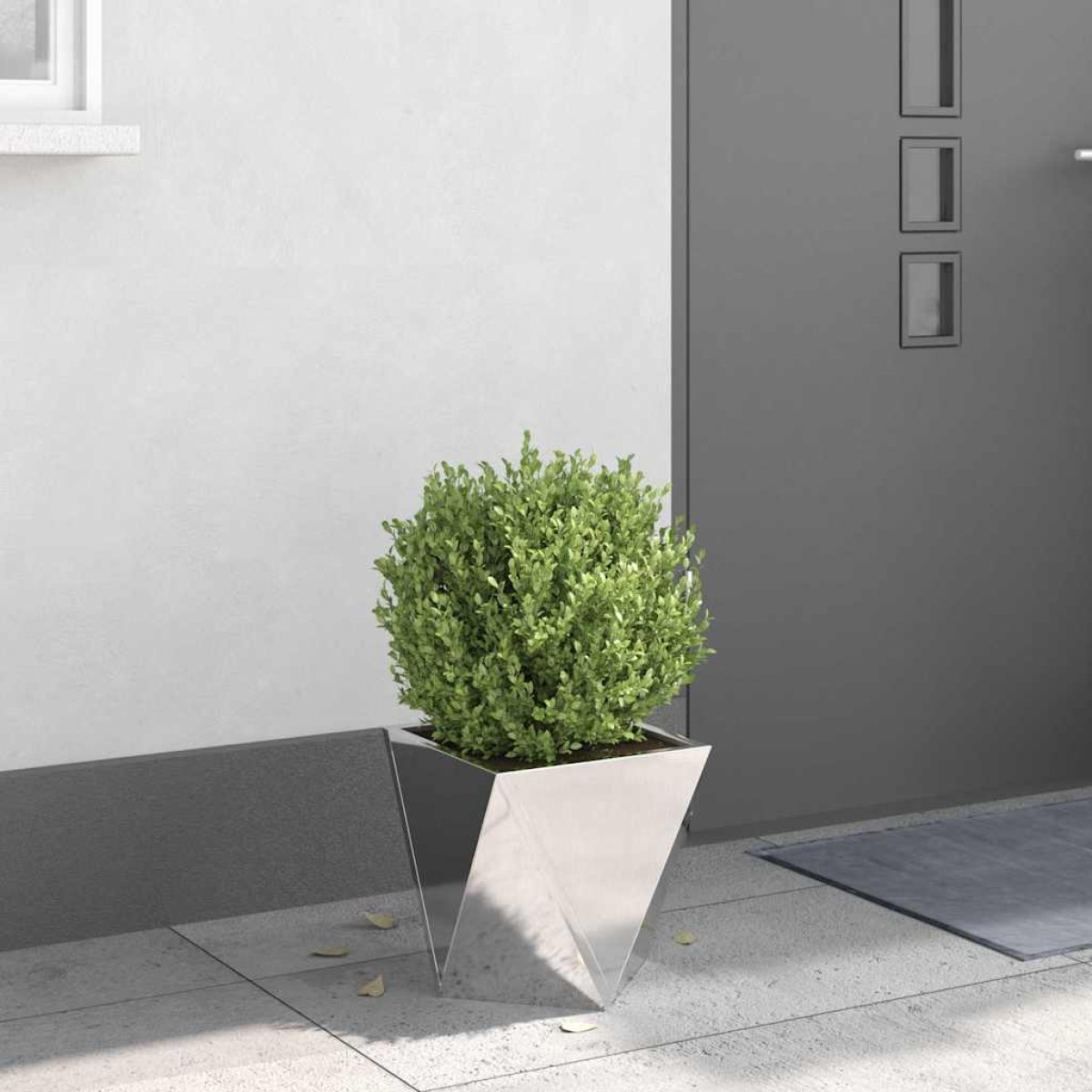 vidaXL Γλάστρα Ασημί 30 x 30 x 30 cm Ανοξείδωτο ατσάλι