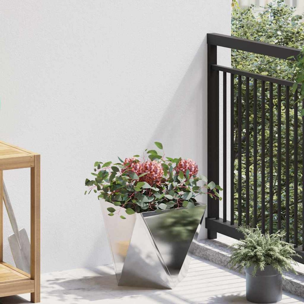 vidaXL Γλάστρα 2 τμχ. Ασημί 30 x 30 x 30 cm Ανοξείδωτο ατσάλι