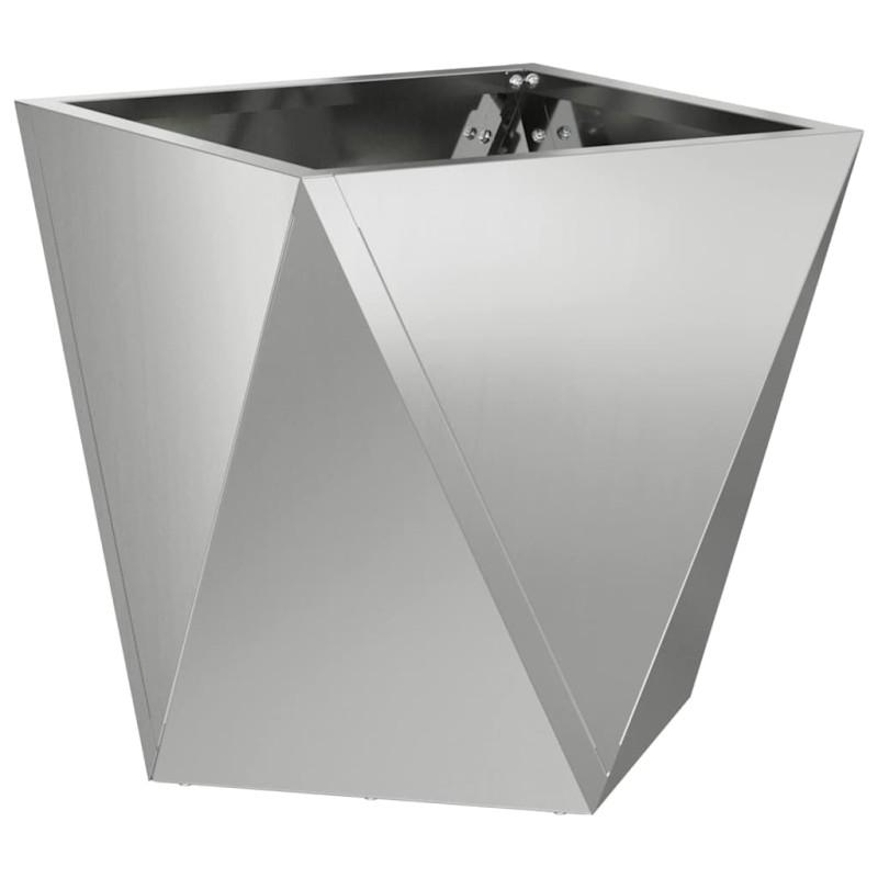 vidaXL Γλάστρα Ασημί 30 x 30 x 30 cm Επικαλυμμένος Χάλυβας