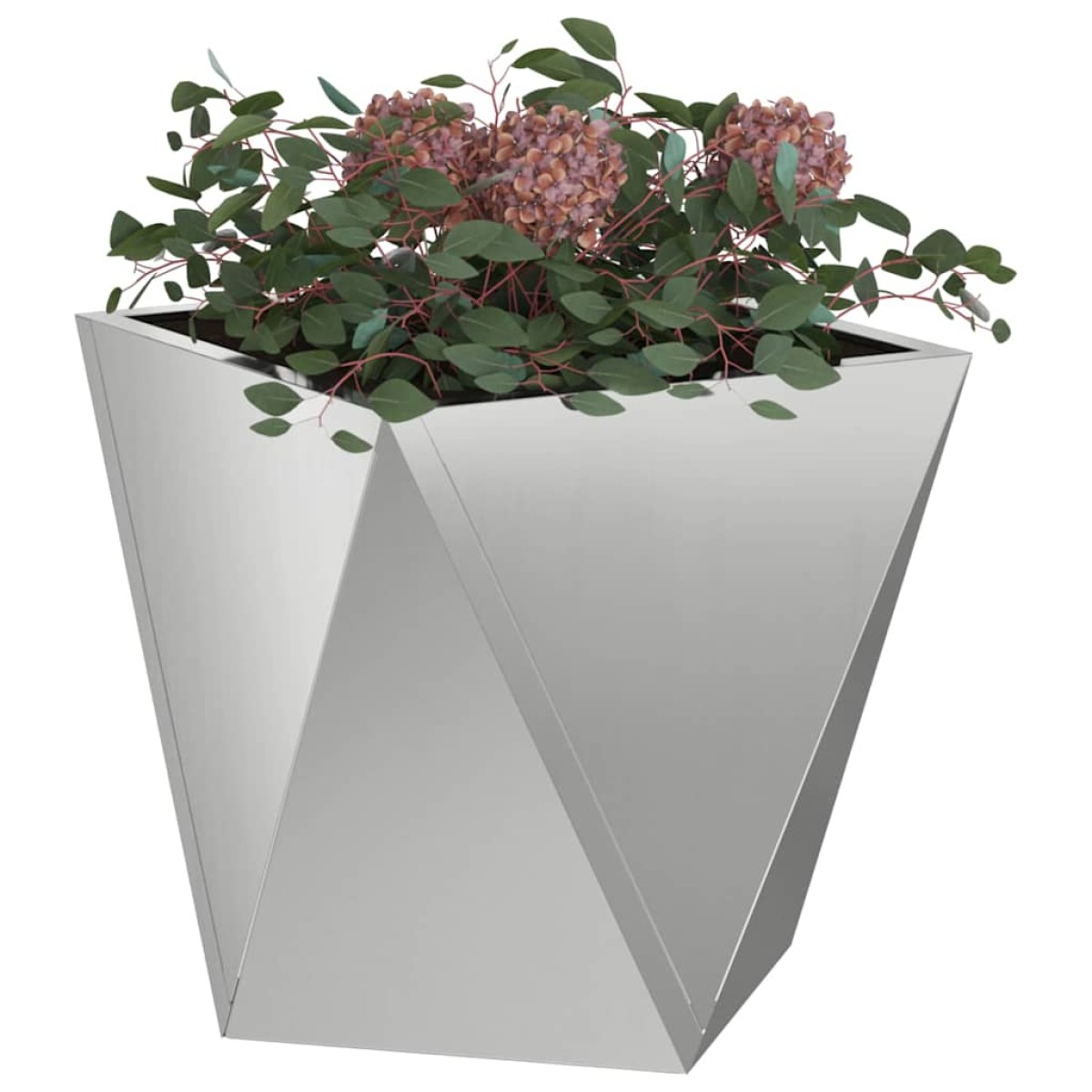 vidaXL Γλάστρα Ασημί 30 x 30 x 30 cm Επικαλυμμένος Χάλυβας