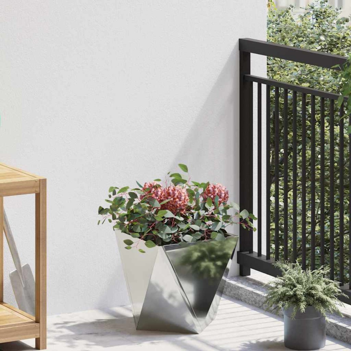vidaXL Γλάστρα 2 τμχ. Ασημί 30 x 30 x 30 cm Επικαλυμμένος Χάλυβας