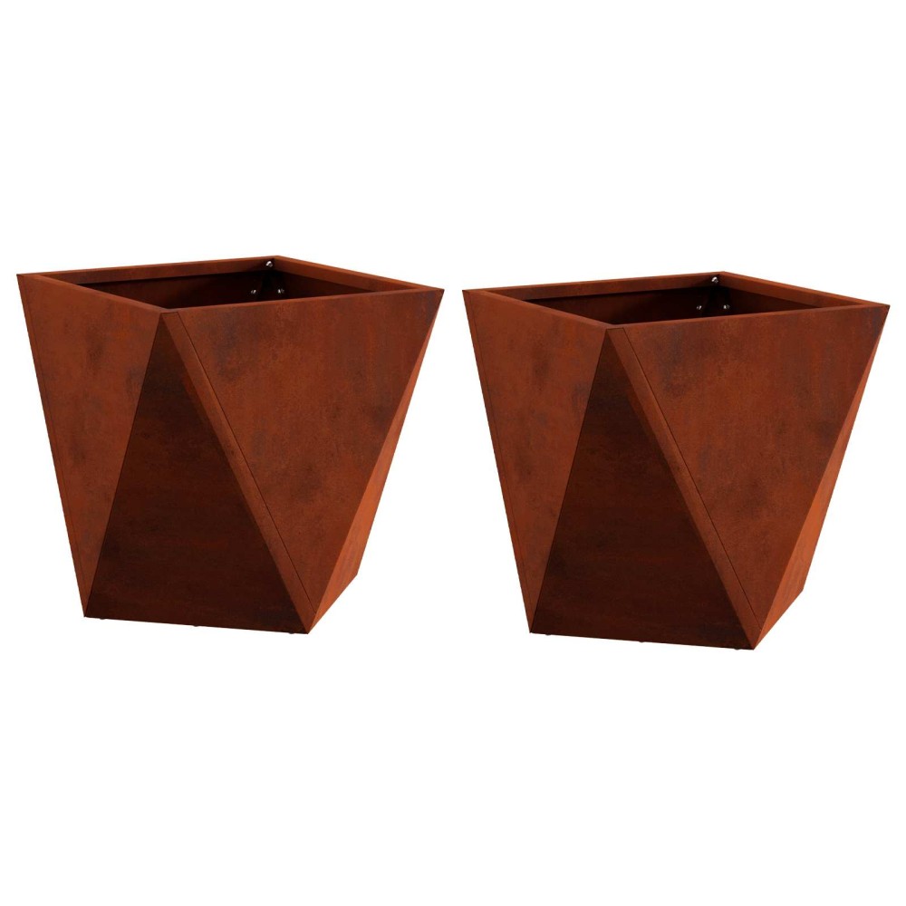 vidaXL Γλάστρα 2 τμχ. Σκ rusty 30 x 30 x 30 cm