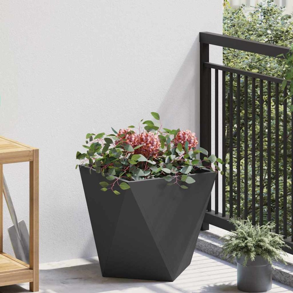 vidaXL Γλάστρα Μαύρο 40 x 40 x 40 cm Ατσάλι