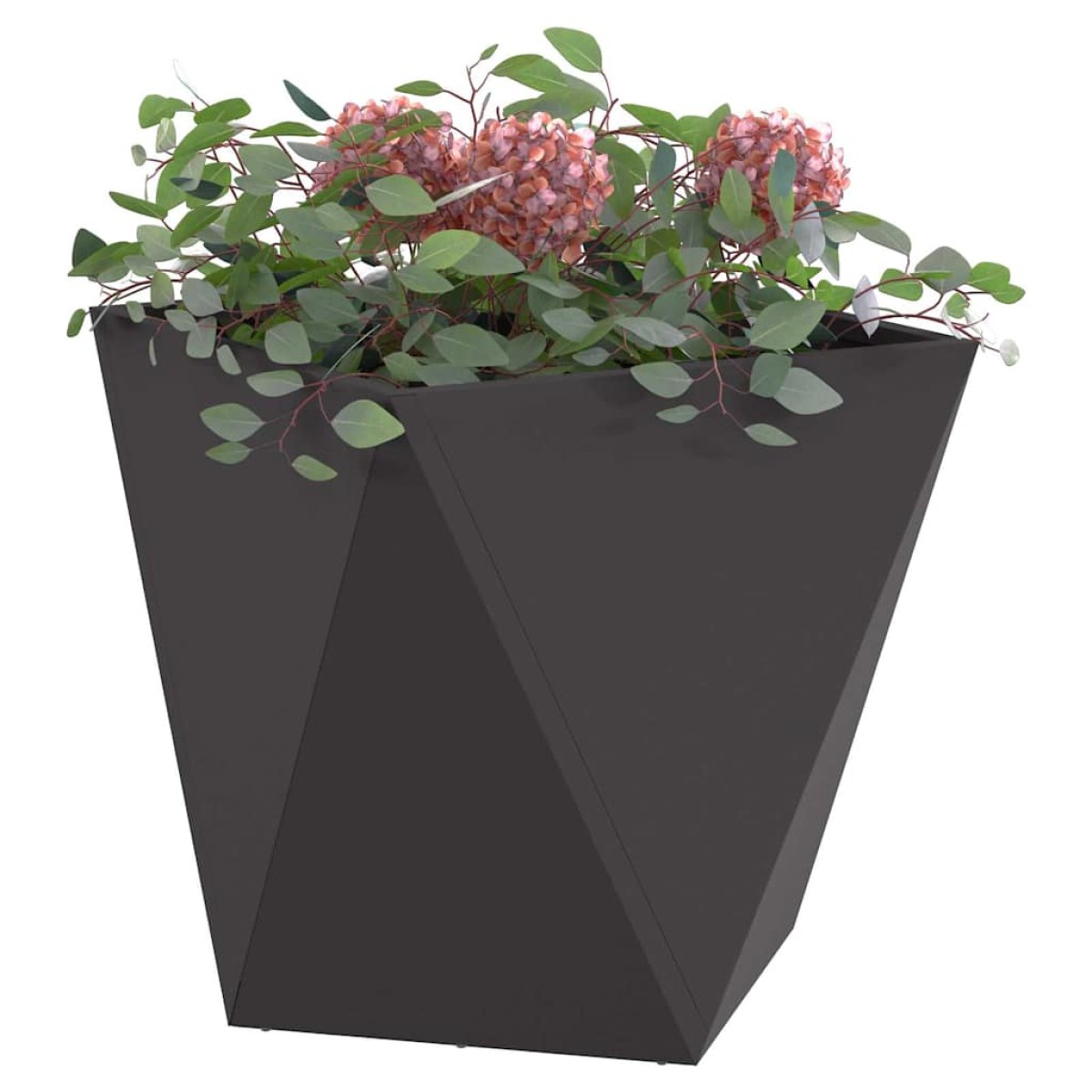 vidaXL Γλάστρα Μαύρο 40 x 40 x 40 cm Ατσάλι