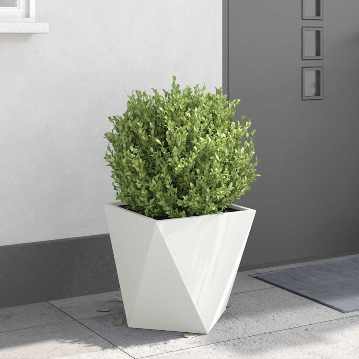 vidaXL Γλάστρα 2 τμχ. Λευκό 40 x 40 x 40 cm Ατσάλι