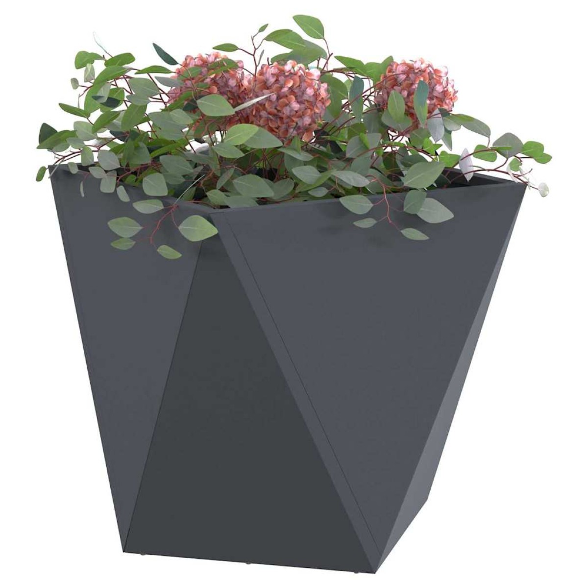 vidaXL Γλάστρα Ανθρακί 40 x 40 x 40 cm Ατσάλι