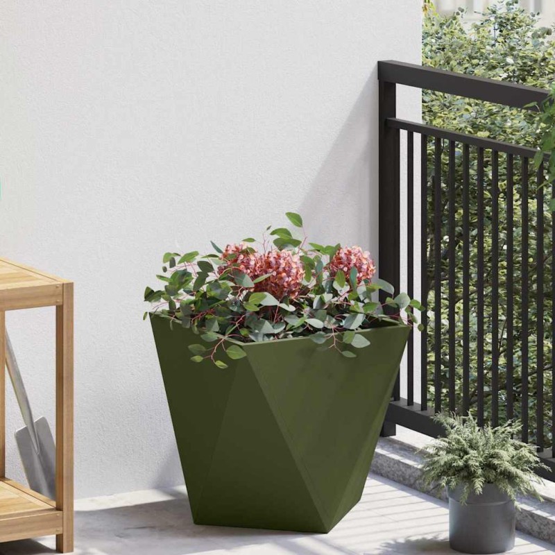 vidaXL Γλάστρα Ελιά Πράσινη 40 x 40 x 40 cm Ατσάλι