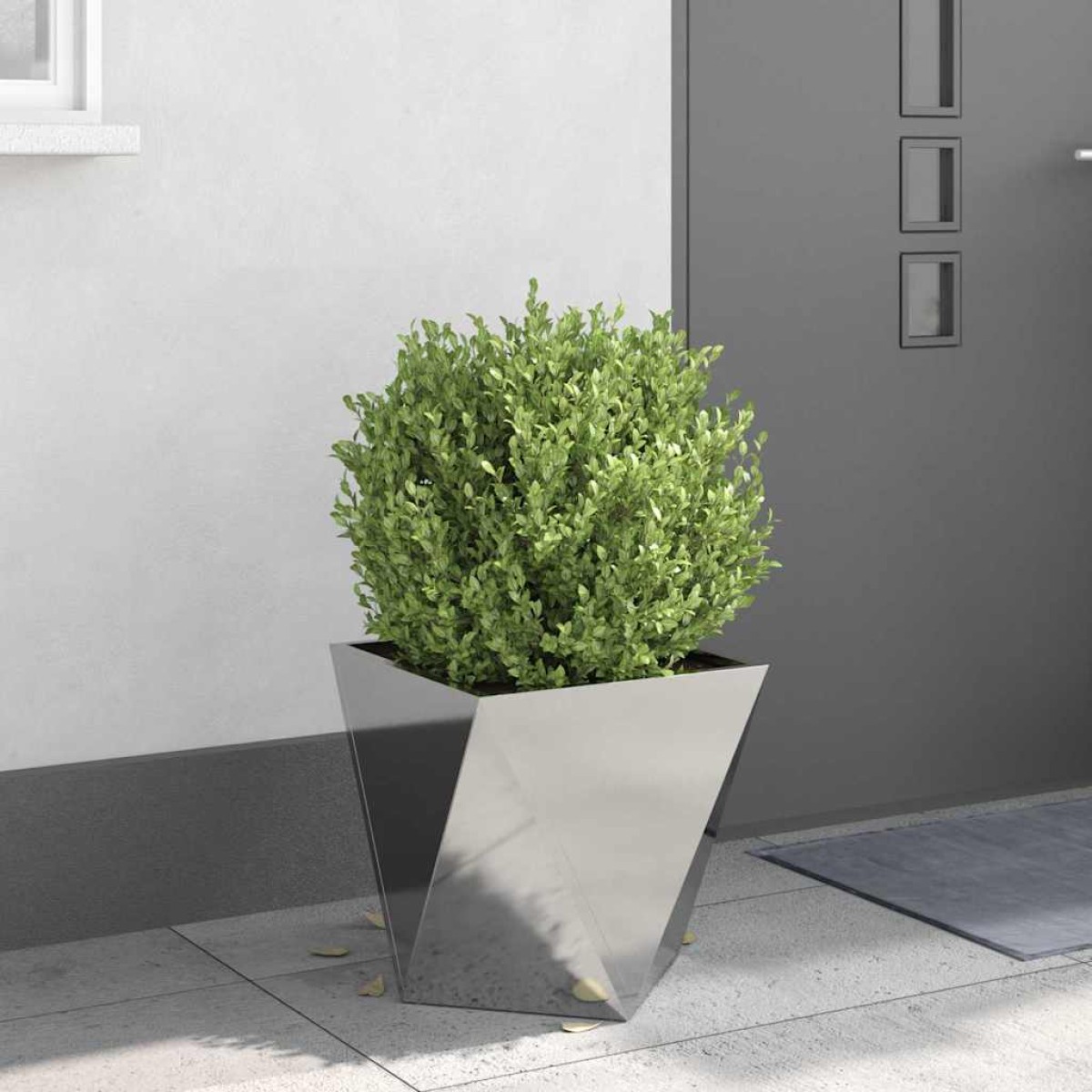 vidaXL Γλάστρα Ασημί 40 x 40 x 40 cm Ανοξείδωτο ατσάλι