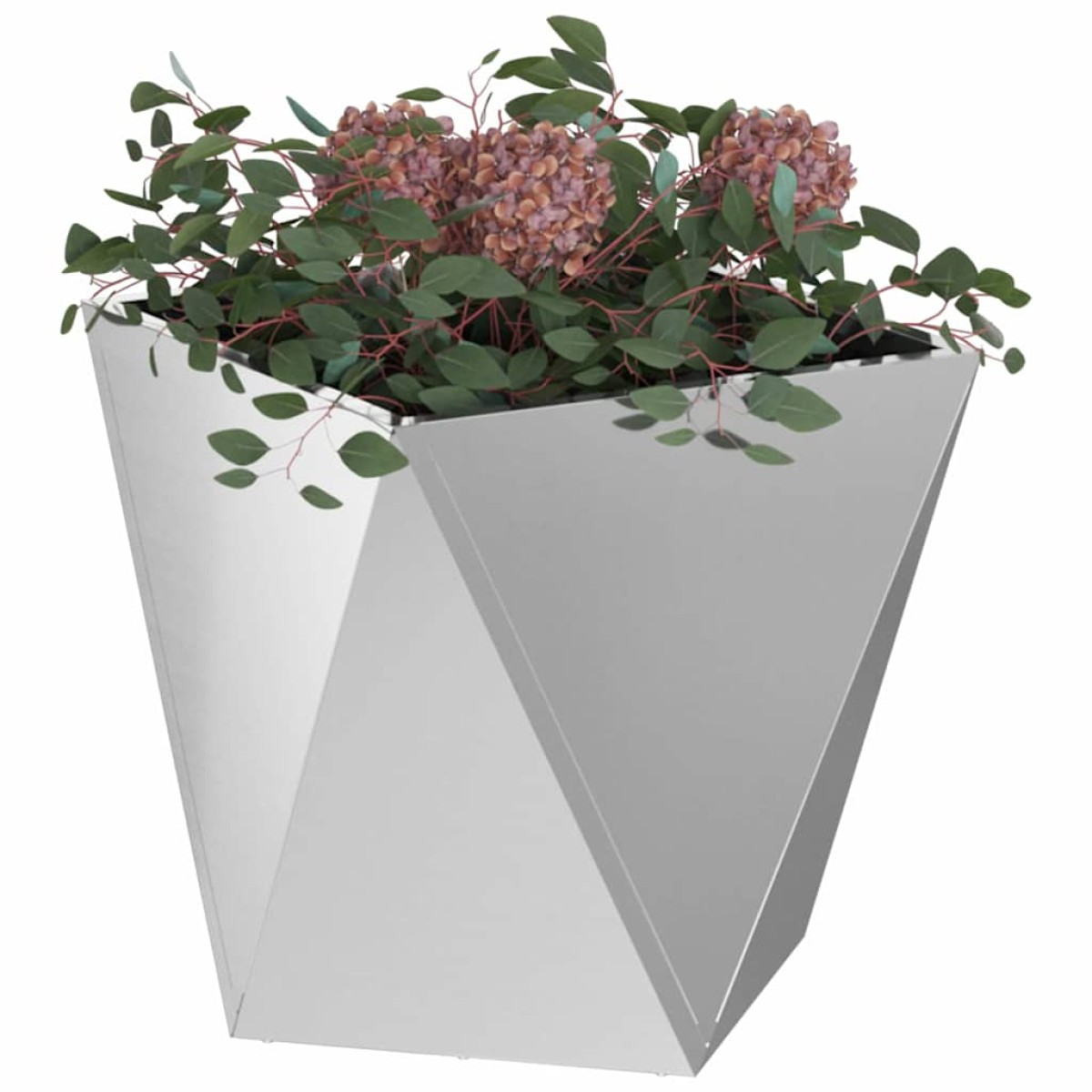 vidaXL Γλάστρα Ασημί 40 x 40 x 40 cm Επικαλυμμένος Χάλυβας