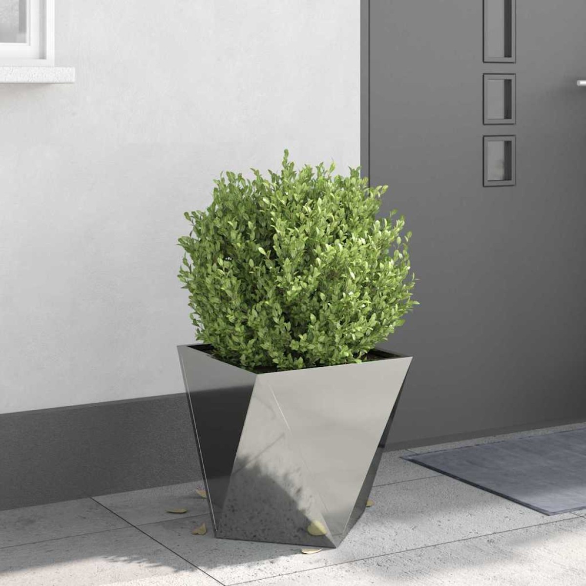 vidaXL Γλάστρα Ασημί 40 x 40 x 40 cm Επικαλυμμένος Χάλυβας