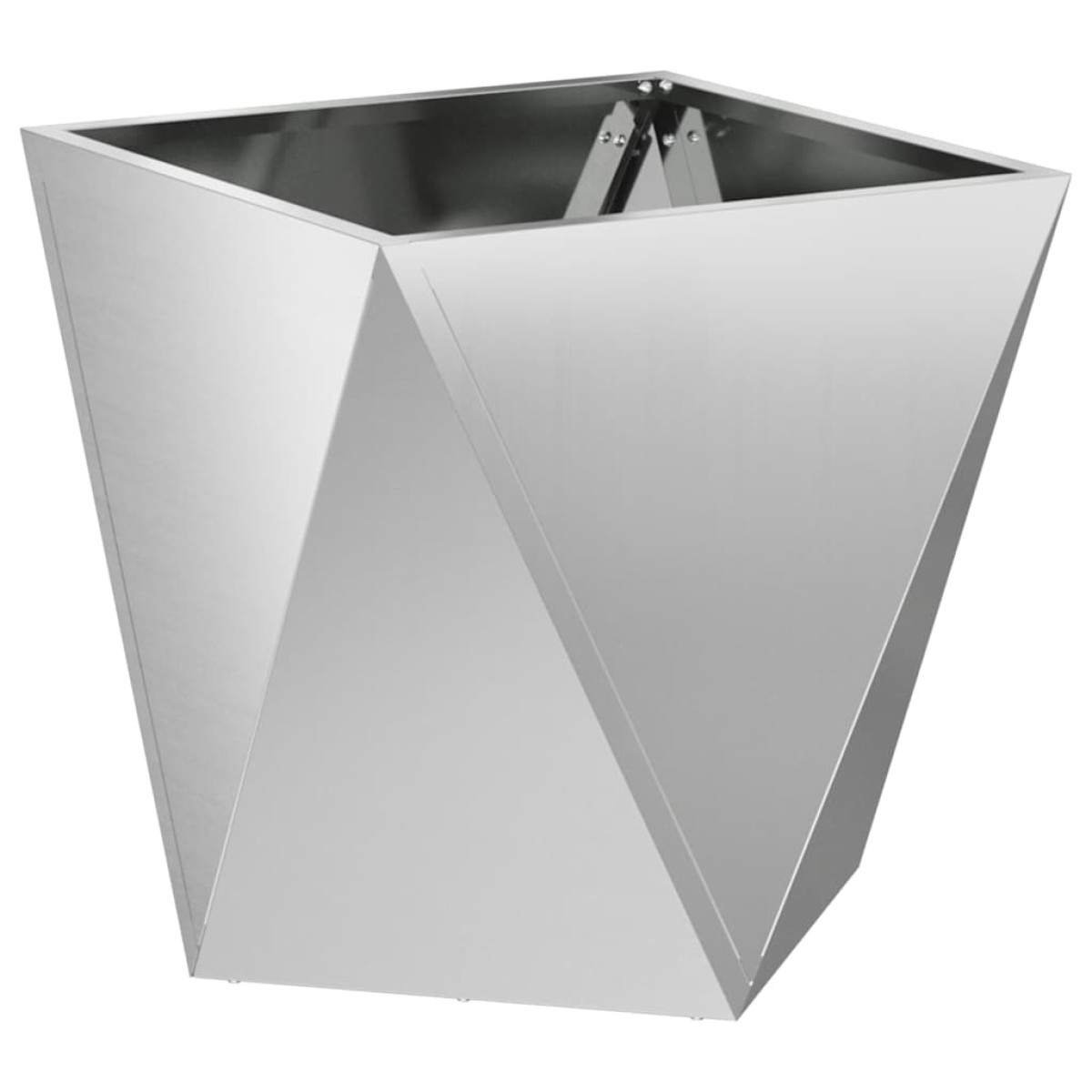 vidaXL Γλάστρα 2 τμχ. Ασημί 40 x 40 x 40 cm Επικαλυμμένος Χάλυβας