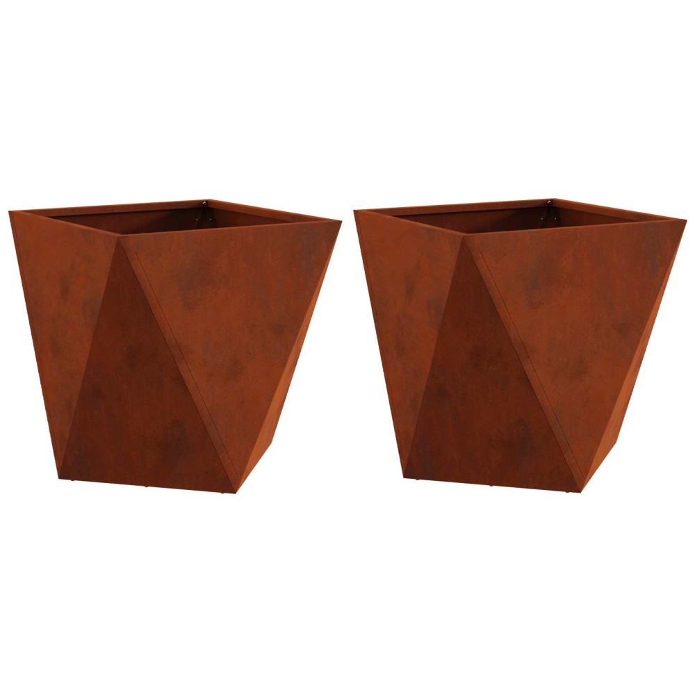 vidaXL Γλάστρα 2 τμχ. Σκ rusty 40 x 40 x 40 cm