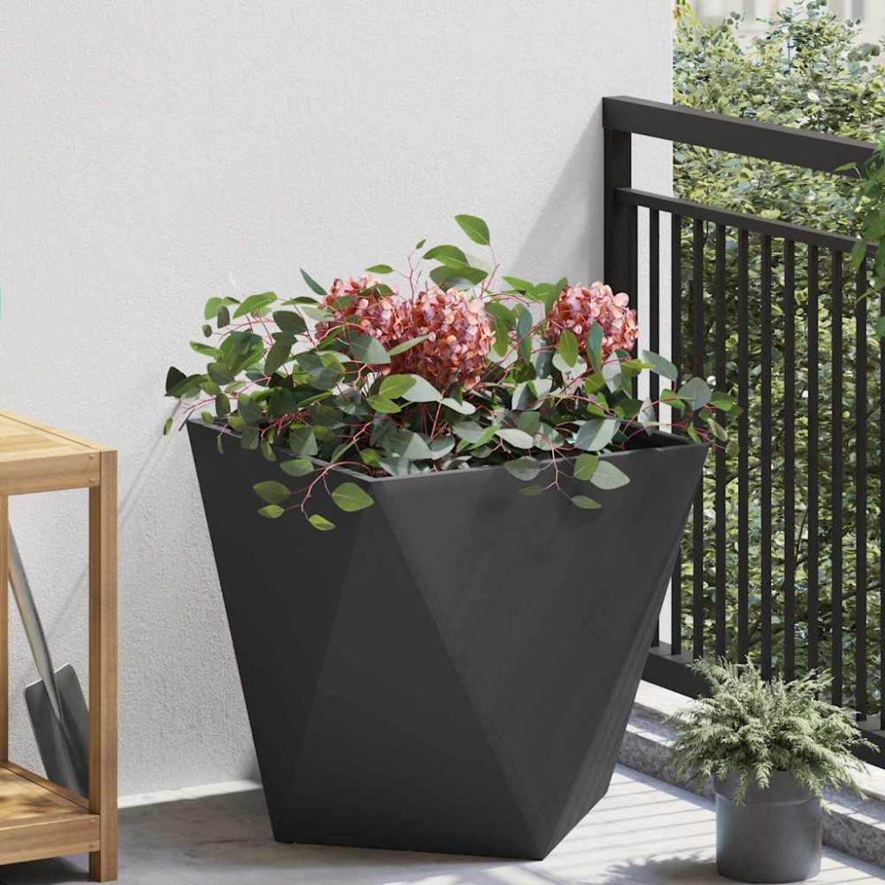 vidaXL Γλάστρα Μαύρο 50 x 50 x 50 cm Ατσάλι