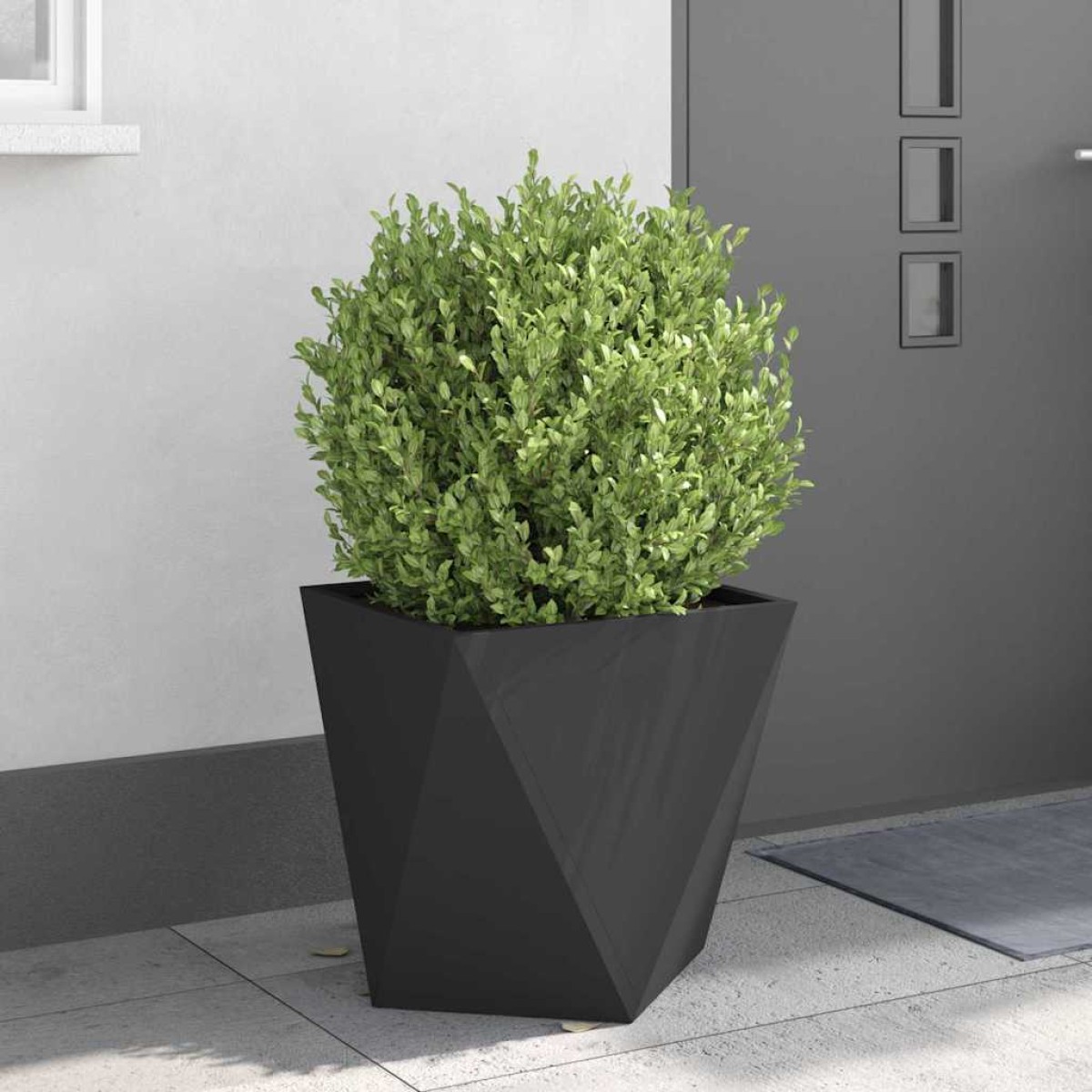 vidaXL Γλάστρα 2 τμχ. Μαύρο 50 x 50 x 50 cm Ατσάλι