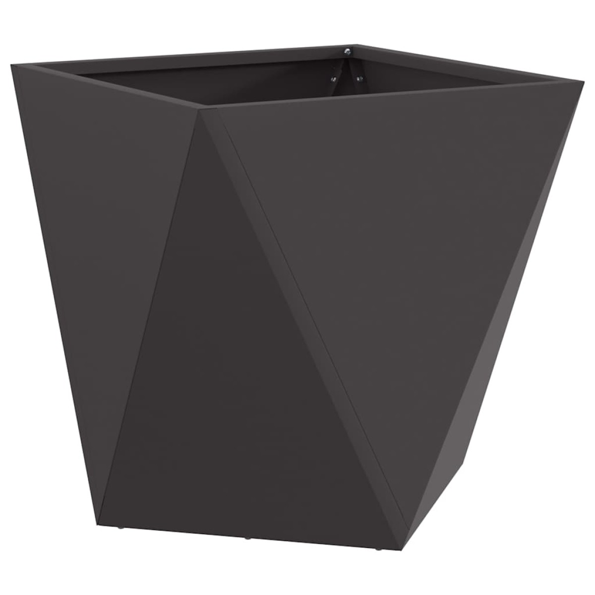 vidaXL Γλάστρα 2 τμχ. Μαύρο 50 x 50 x 50 cm Ατσάλι