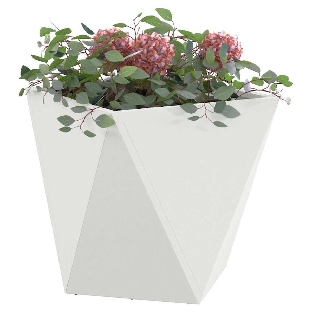 vidaXL Γλάστρα Λευκό 50 x 50 x 50 cm Ατσάλι