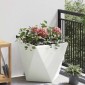 vidaXL Γλάστρα Λευκό 50 x 50 x 50 cm Ατσάλι